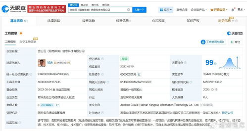 金山云旗下海南洋浦信息科技公司完成增資，注冊資本躍升至6億美元，增幅達20%，專注信息系統(tǒng)集成服務(wù)